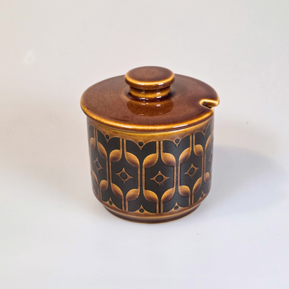 Vintage Hornsea | Short Heirloom Lidded Sugar Bowl - Autumn Brown