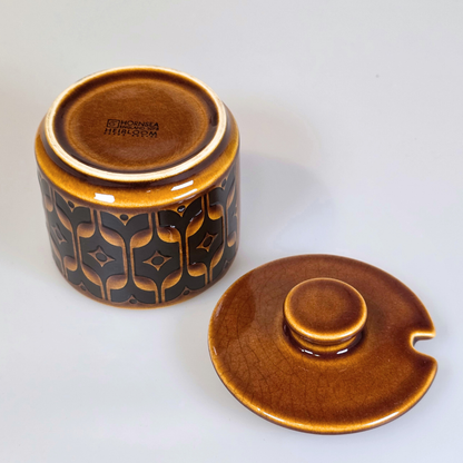 Vintage Hornsea | Short Heirloom Lidded Sugar Bowl - Autumn Brown
