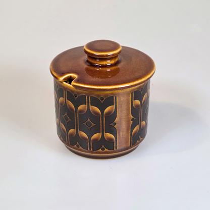 Vintage Hornsea | Short Heirloom Lidded Sugar Bowl - Autumn Brown