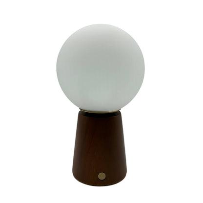 Mid-Century Globe Touch Lamp – Small - Mango Wood