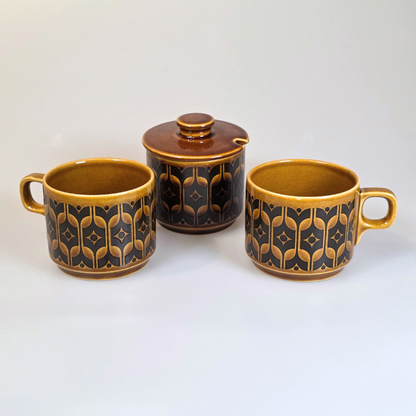 Vintage Hornsea | Short Heirloom Lidded Sugar Bowl - Autumn Brown