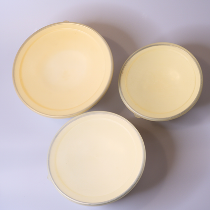 Vintage | Enamel Nesting Bowls with Lids | Set of 3 Floral Pattern | Flying Crane
