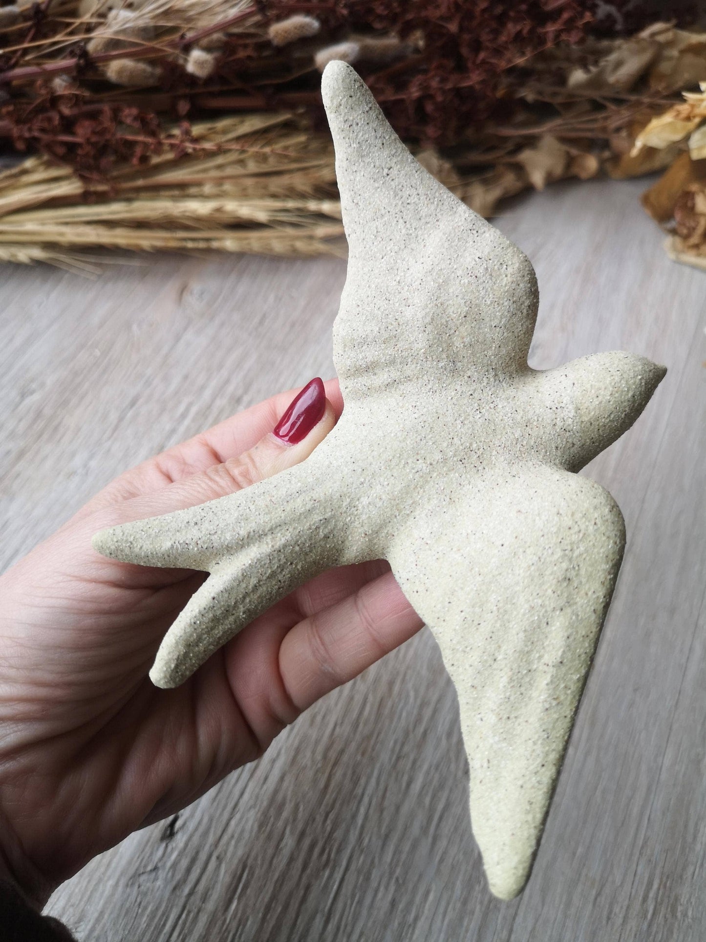 Portuguese Ceramic Swallows – Sandstone – Set of 3