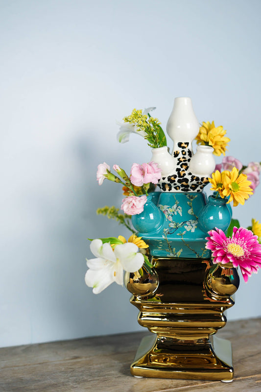 Stack Madness ✦ Build Your Own Vase ✦ Green Van Gogh Middle - FAWNE
