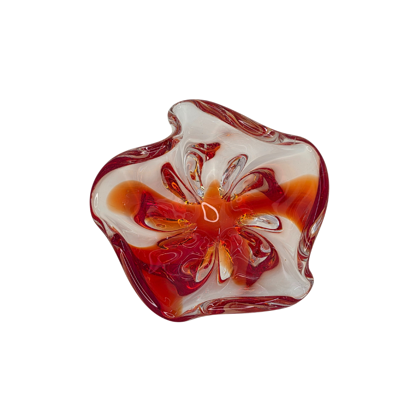 Vintage | Orange & Clear - Art Glass Bowl