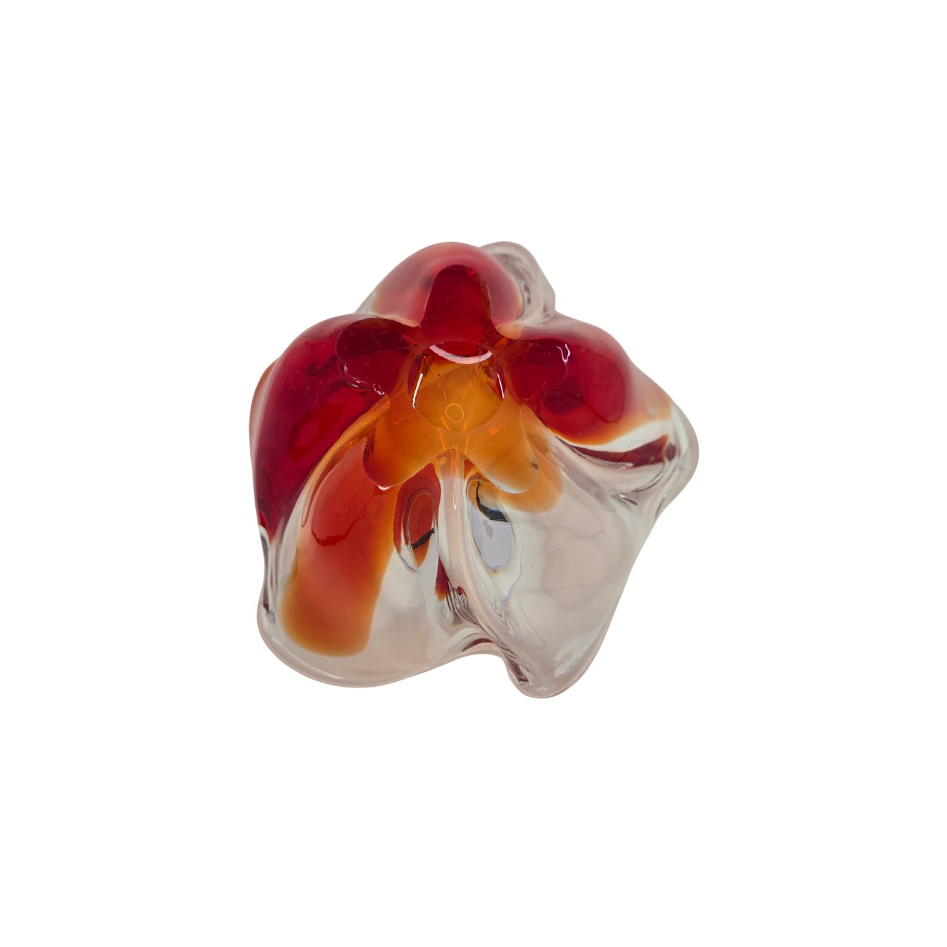 Vintage | Orange & Clear - Art Glass Bowl