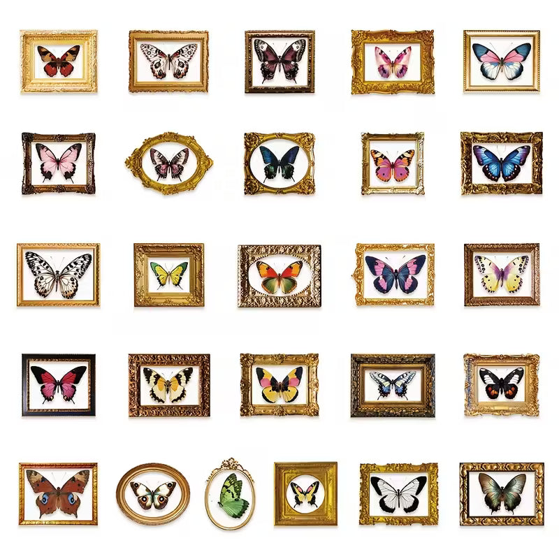 Oh My Butterfly - Transparent Vintage Frame Sticker Set