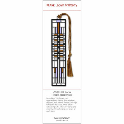 Frank Lloyd Wright | Lawrence Dana House | Metal Bookmark
