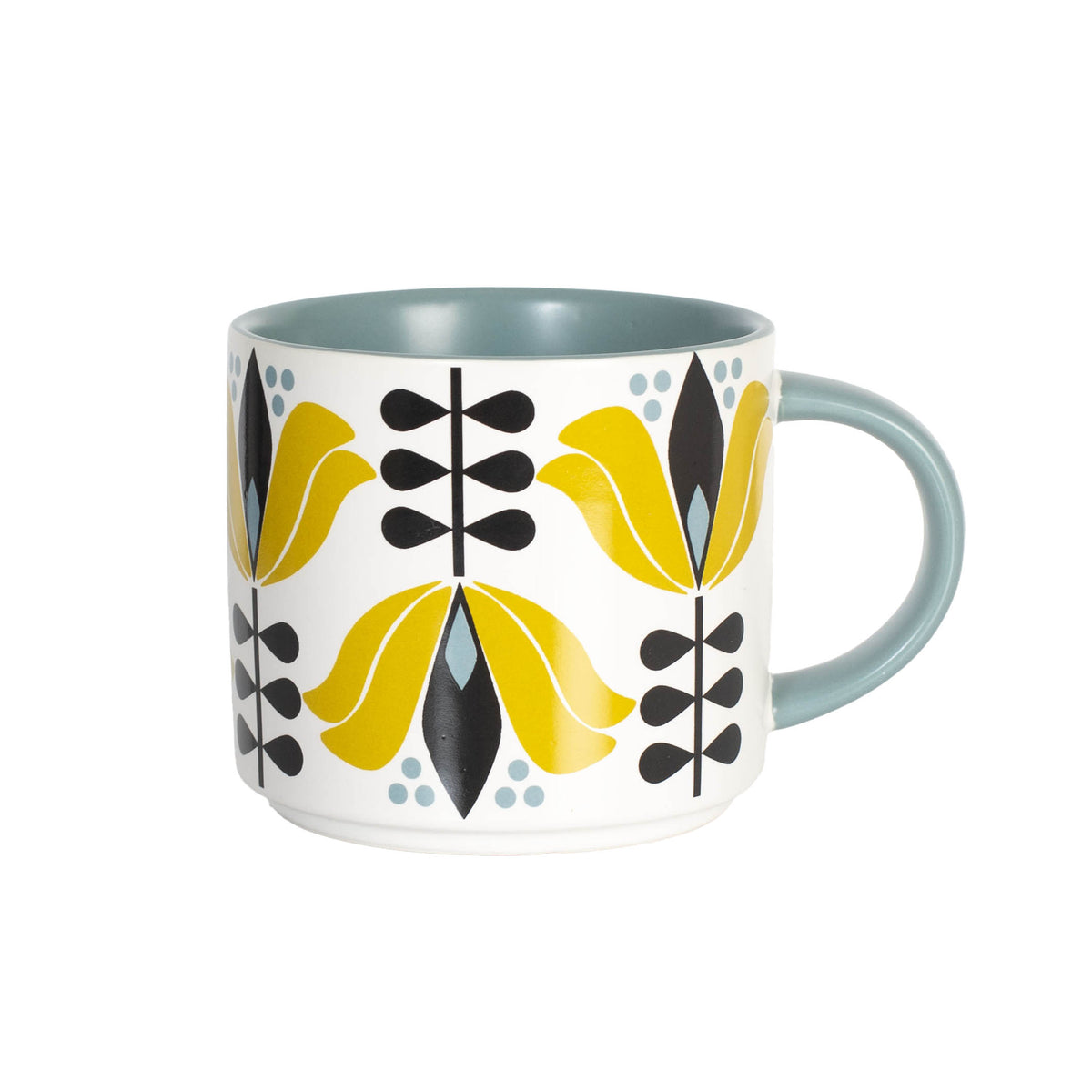 Yellow Lotus Mid-Century Stackable Mug
