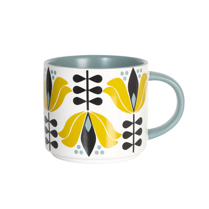 Yellow Lotus Mid-Century Stackable Mug