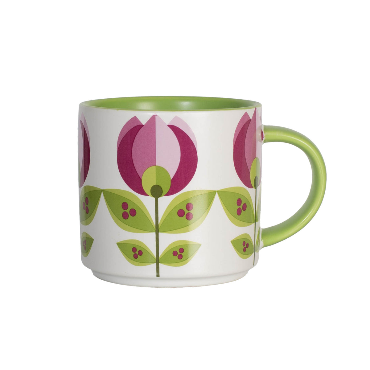 Purple Tulip Mid-Century Stackable Mug