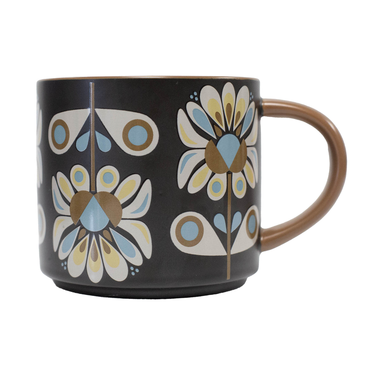 Blue Petals Mid-Century Stackable Mug