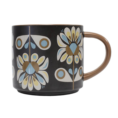 Blue Petals Mid-Century Stackable Mug