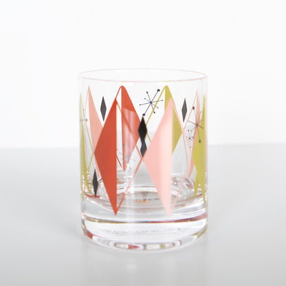 Retro Diamonds and Starburst Whiskey Glass