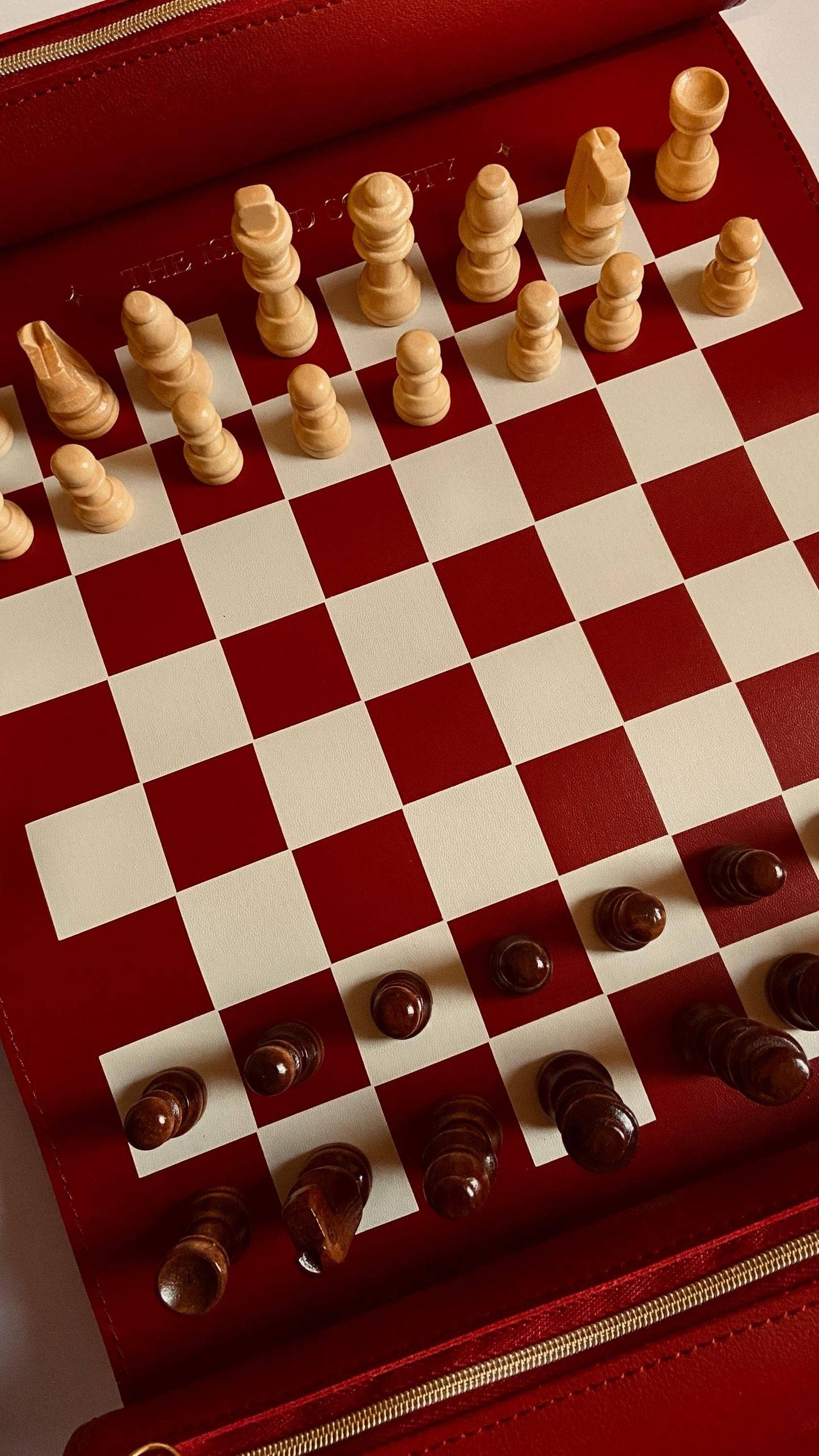 Travel Chess Set - Roll Up - Soft Premium Vegan Leather