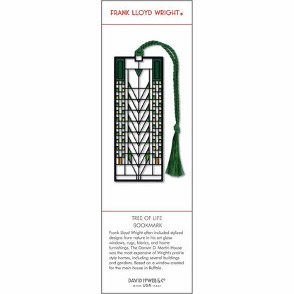 Frank Lloyd Wright | Tree Of Life | Metal Bookmark