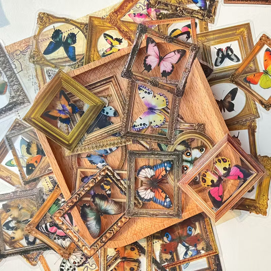 Oh My Butterfly - Transparent Vintage Frame Sticker Set