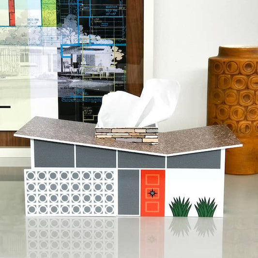 Butterfly House - Mid-Century Modern - Tissue Box Cover