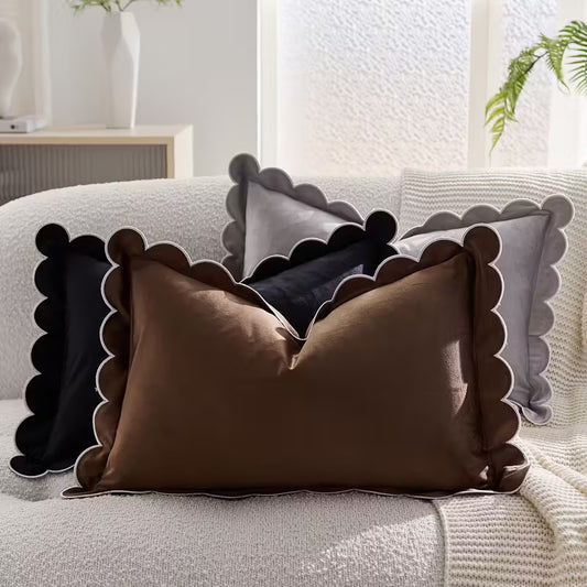 Scallop Edge - Pillow Cases - Coffee - Set of 2 - 30x50cm - FAWNE