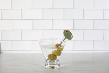 Martini and Olive Acrylic Swizzle Sticks | Set of 8