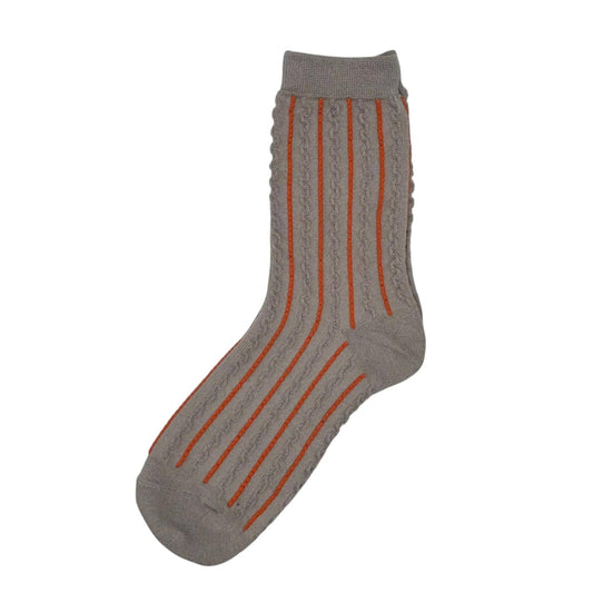 Lyon Textured Socks | Grey and Orange