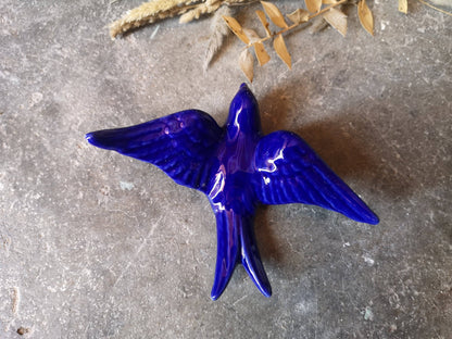Portuguese Ceramic Swallows – Cobalt Blue – Set of 4