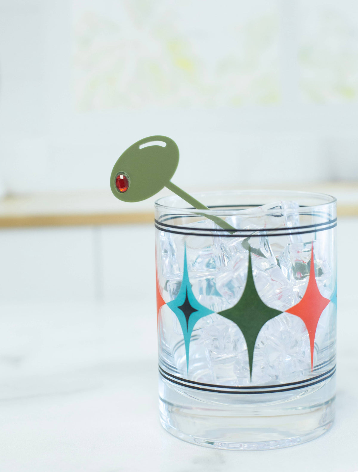 Martini and Olive Acrylic Swizzle Sticks | Set of 8