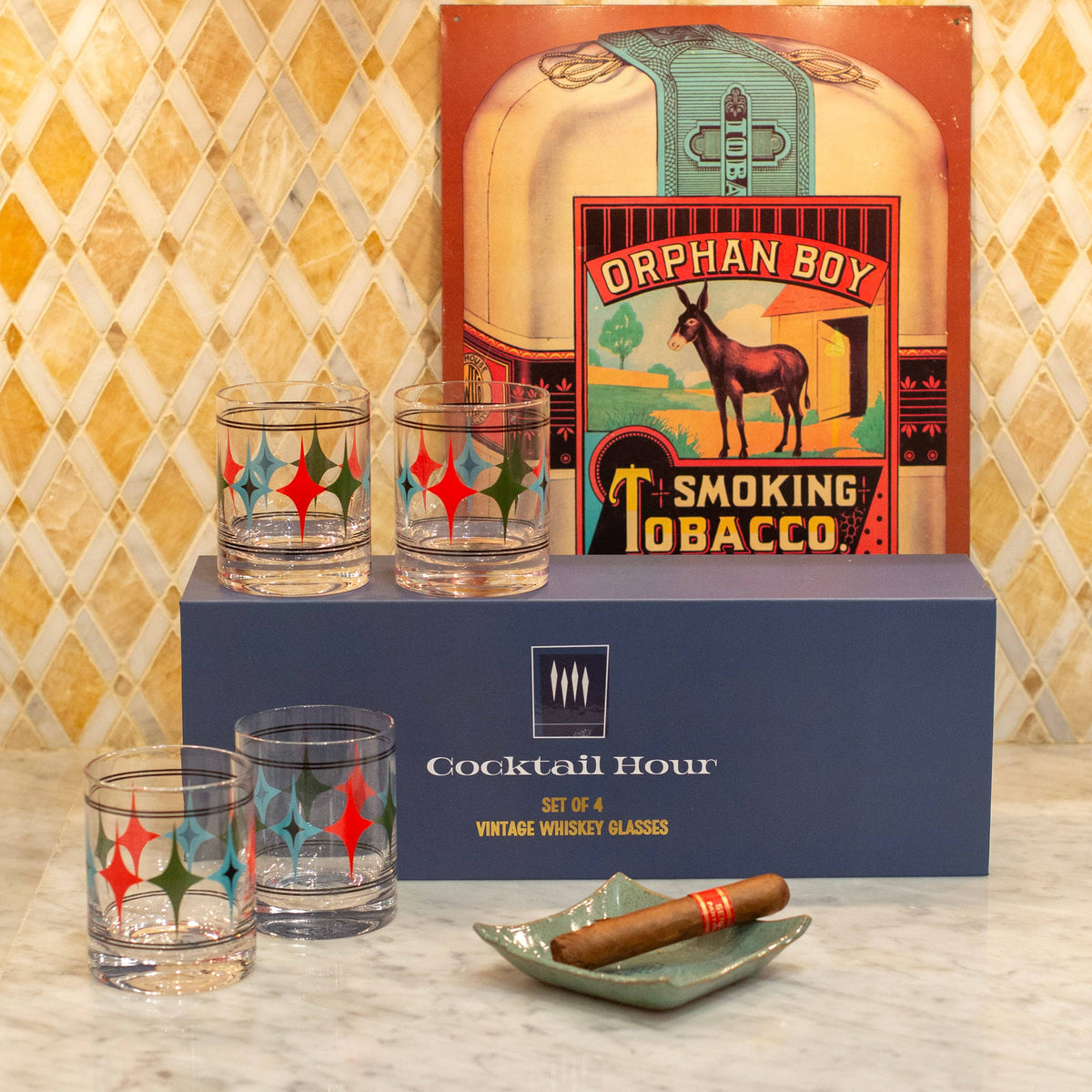 Starlight Diamond Whiskey Glasses | Boxed Set of 4