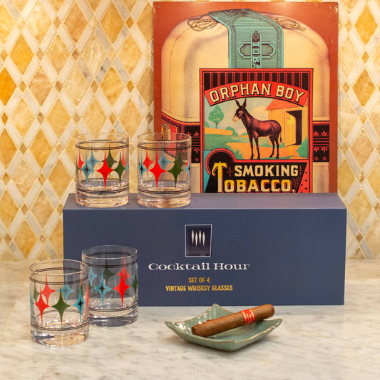Starlight Diamond Whiskey Glasses | Boxed Set of 4