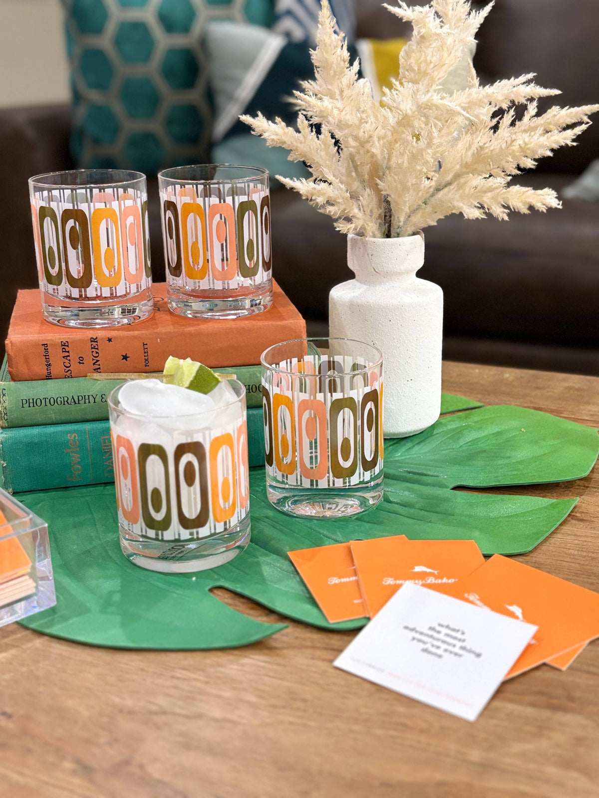 Oval Rows Tiki Whiskey Glasses | Boxed Set of 4