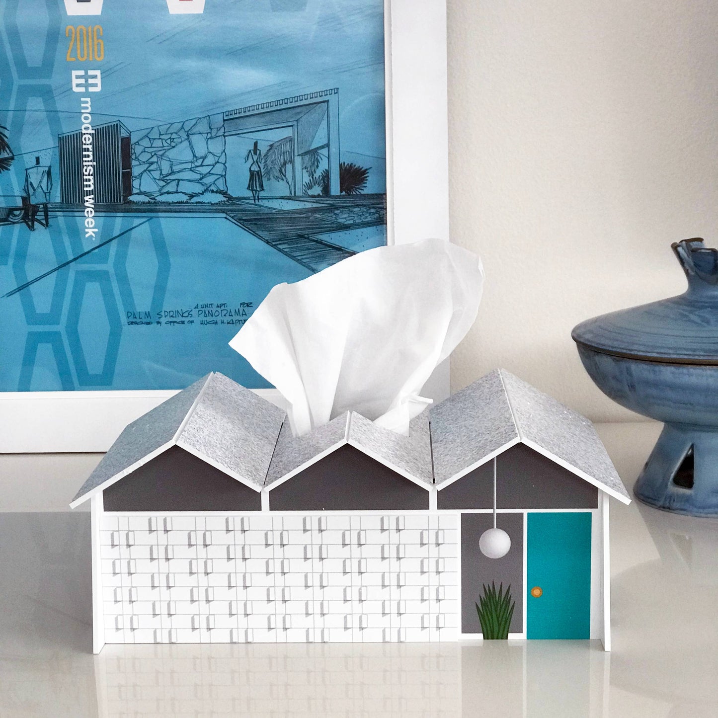 Folded Plate Roof -  Mid-Century Modern - Tissue Box Cover