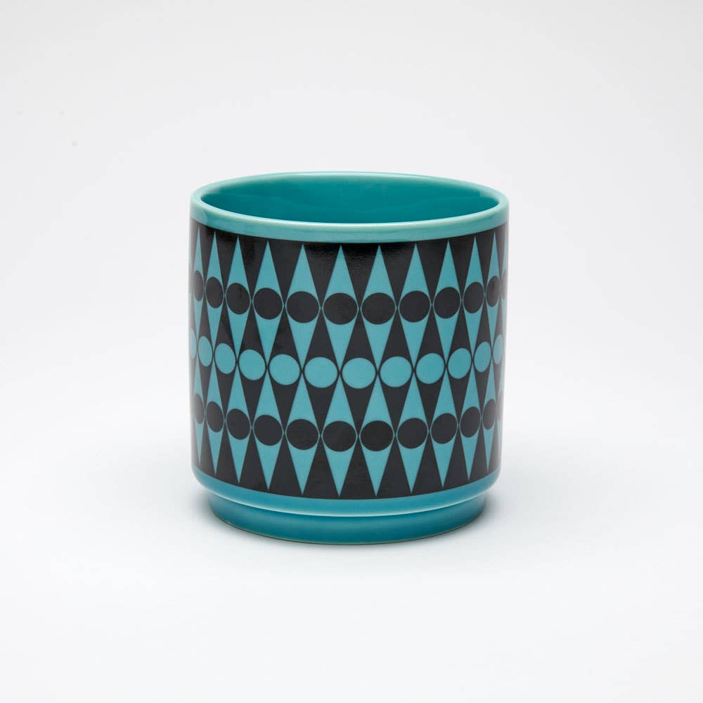 Hornsea - Teal Plant Pot -  Backgammon - Small