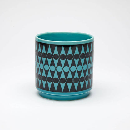 Hornsea - Teal Plant Pot -  Backgammon - Small