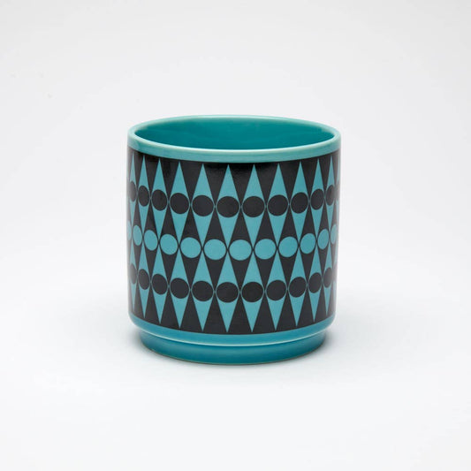 Hornsea - Teal Plant Pot -  Backgammon - Small