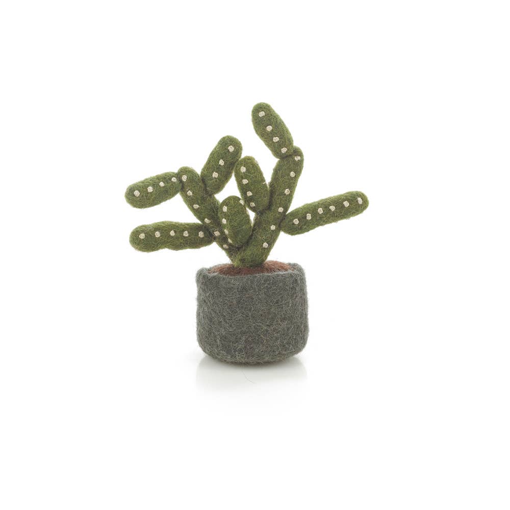 Pencil Cactus - Hand Felted - Artificial Plant Decoration - Small