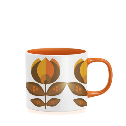 Orange Tulip Mid-Century Stackable Mug
